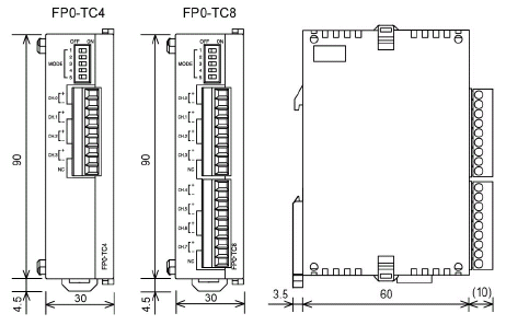 プログラマブルコントローラ FP0R 寸法図 - パナソニック