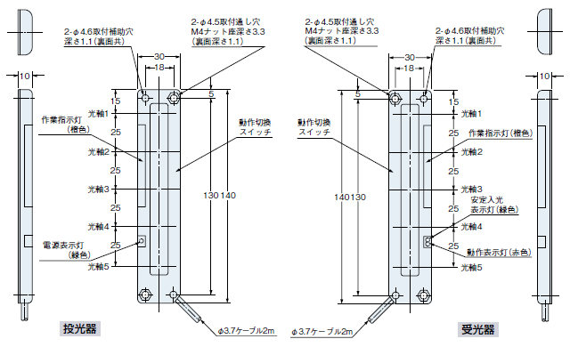 超薄型ピッキングセンサ NA1-PK5／NA1-5寸法図 - パナソニック