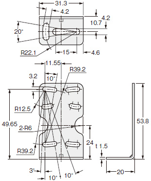 アンプ内蔵・距離設定反射型レーザセンサ EQ-L401 (終了品) 寸法図 