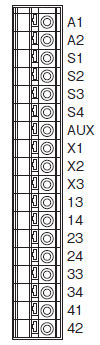 SF-C13とSF4BシリーズまたはSF2Bシリーズとの接続図 端子配列図