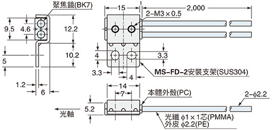 FD-Z50HW 附安裝用支架(MS-FD-2)安裝圖