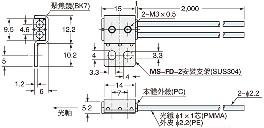 FR-Z50HW 附安裝用支架(MS-FD-2)安裝圖